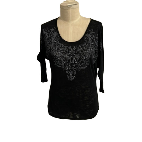 MAURICES 3/4 length sleeve beaded top size M - Picture 1 of 7